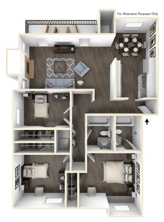Floor Plans of Barrington Hills Apartments in Peachtree Corners, GA